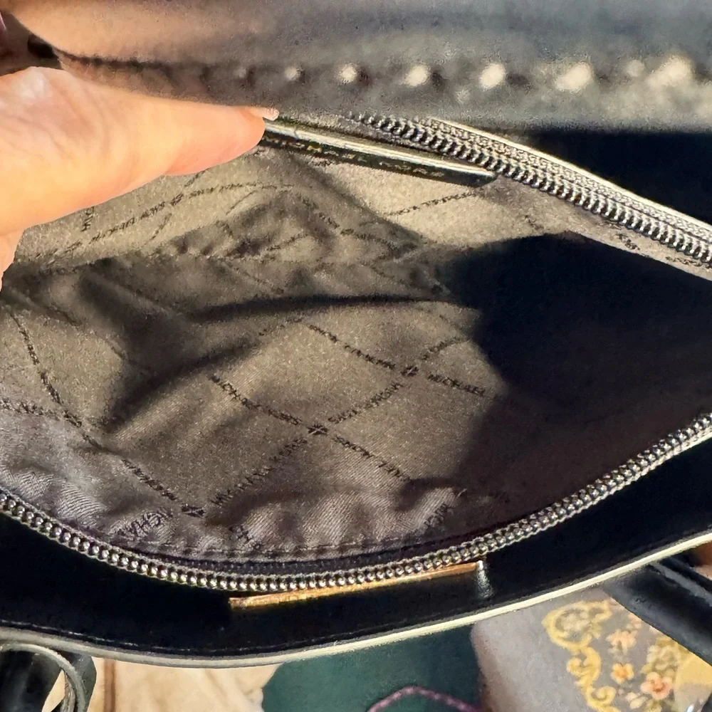 Michael Kors Black Satchel with Gold-Tone Accents (Retail 358.00) - Picture 6 of 8